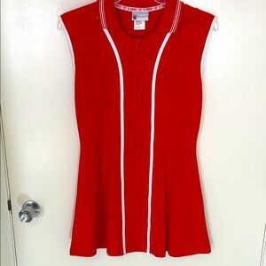 K-Swiss Red Sleeveless Tennis/Pickleball/ Golf Dress with White Accents, size L